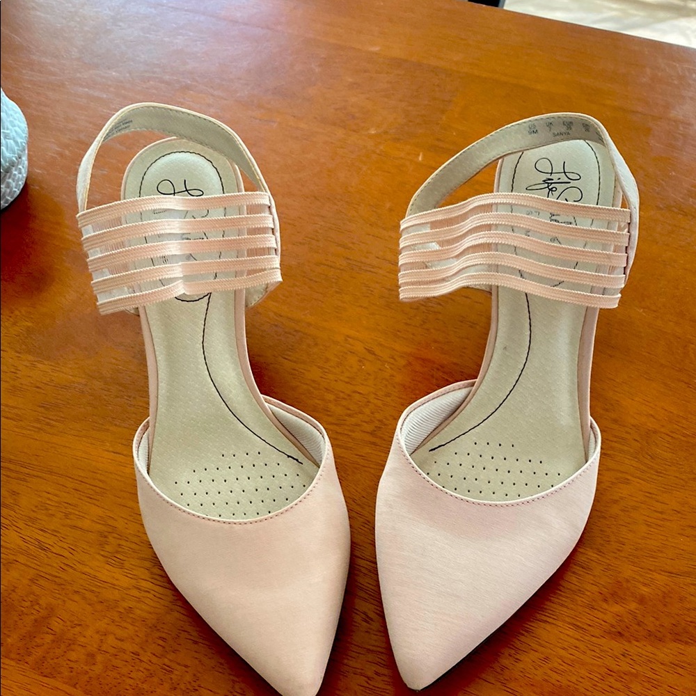 Life Stride Pink Heels with Elastic Straps